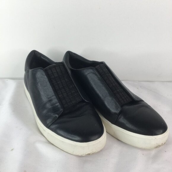 Vince Cantara Black Leather Slip On Sneaker Size 8 - Picture 1 of 8